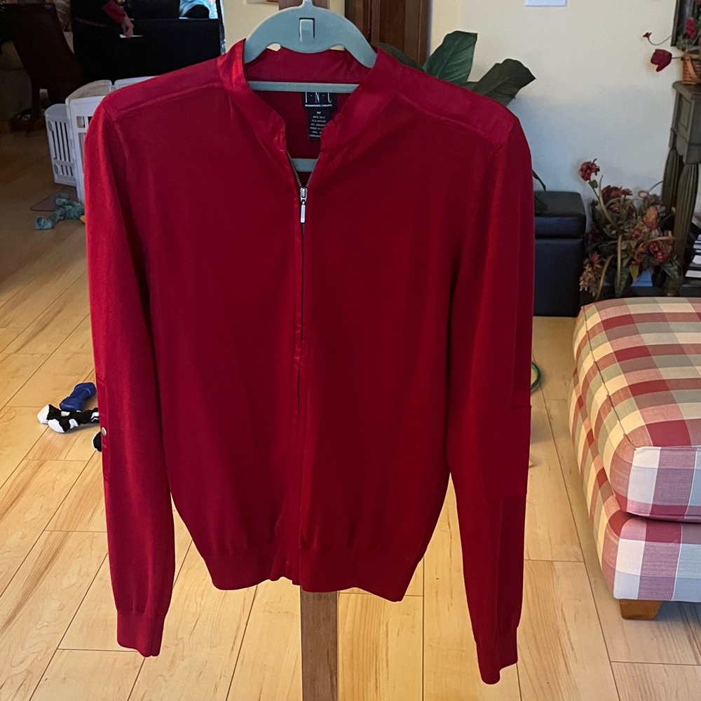 INC International Concepts Crimson Silk Blend Jacket size M